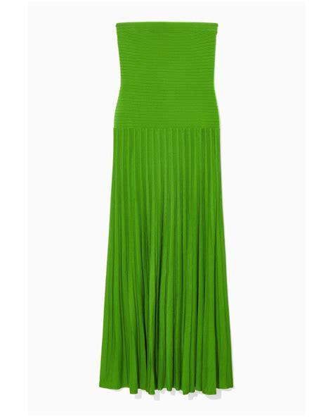 cos strapless green dress|cos knit bandeau maxi dress.